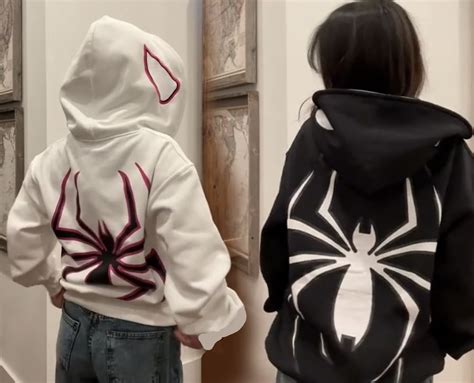 Harajuku Spider Print Hoodie Pullover Y2k Full Zip Up Hoodie Etsy Australia