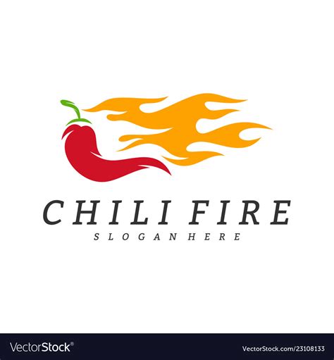 Hot Chili Logo Design Chili With Fire Logo Vector Image