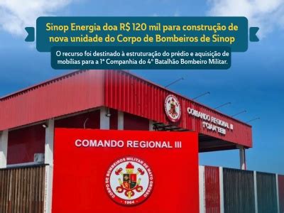 Sinop Energia Doa R Mil Para Constru O De Nova Unidade Do Corpo