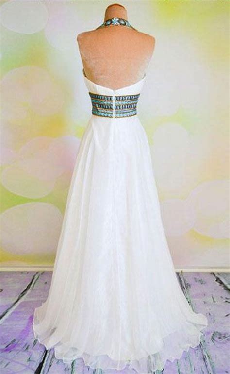 Halter White Prom Dress On Luulla