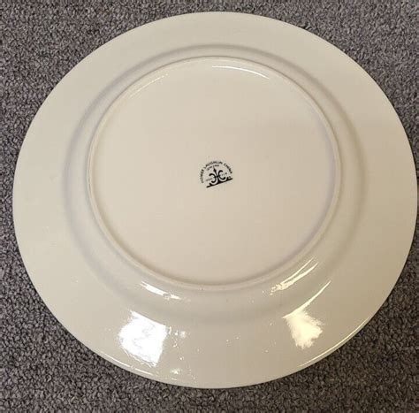 Homer Laughlin Diplomat Gold Rim White China Dinner Plate Rare 11 Mint