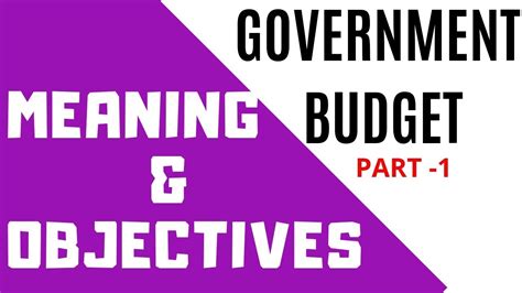 124 MEANING OBJECTIVES OF GOVERNMENT BUDGET CLASS 12