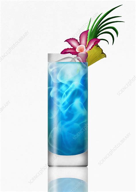 Blue Hawaiian Tropical Cocktail Drink Illustration Stock Image C0396106 Science Photo