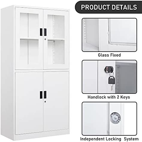 Lissimo Metal Storage Cabinet With Glass Doors Ubuy India