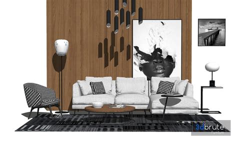 Sofa Set Sketchup 3d Model Sketchup Download Free 3dbrute