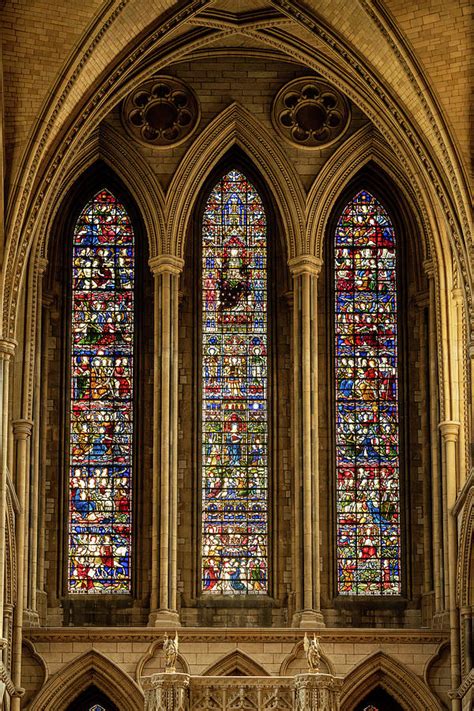 Stained glass window in Truro cathedral in Cornwall Photograph by ...