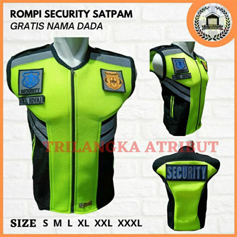 Jual Rompi Security Rompi Satpam Gratis Nama Dada Bahan Double Mesh