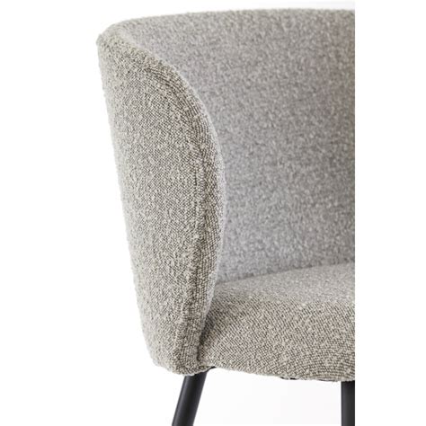 Dining Chair 56x55x79 Cm Elyna Bouclé Grey Brown Matt Black 6772927