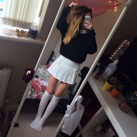 Tennis Skirt Over The Knee Socks Omg Tennis Skirt Knee Socks Outfits Fashion