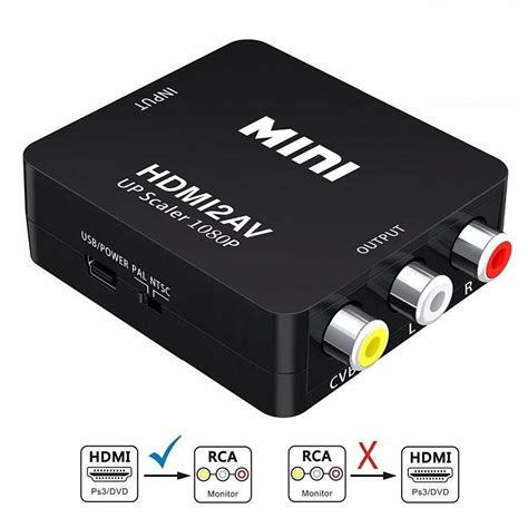 Mini Hdmi To Av Rca Cvbs Composite Video P Hdmi Av Converter Scaler