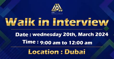 Star Services Walk In Interview In Dubai March