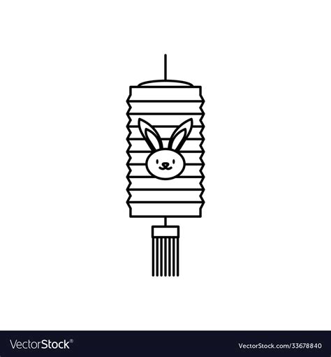 Mid autumn concept chinese lantern with rabbit Vector Image