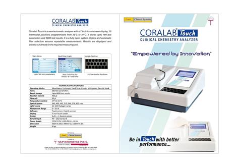 TULIP Semi Auto Biochemistry Analyzer For Laboratory Use Model Name