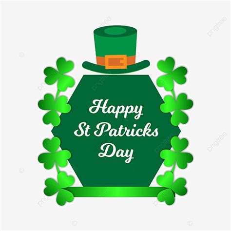 St Patricks Day Vector Hd Png Images Green St Patricks Day Frame Hat