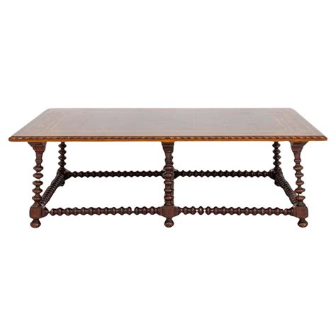 Spanish Baroque Style Parquetry Low Table, 20th C. at 1stDibs