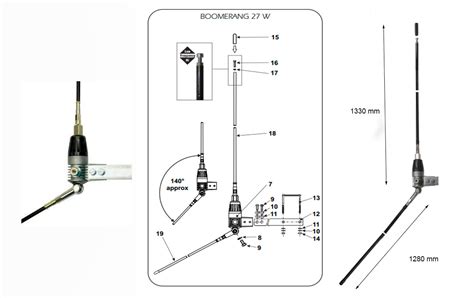 Antenne Fibre Sirio Boomerang W Cb Mhz Balcon Onde