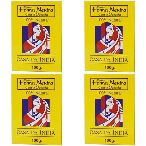 Kit Henna Po Neutra Cassia Obovata Casa Da India Submarino