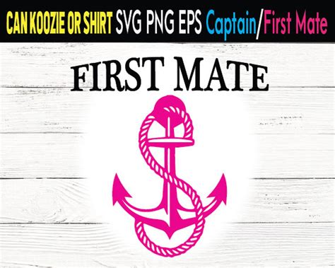 Captain First Mate Can Koozie Svg Png Eps Boating Svg Png Etsy