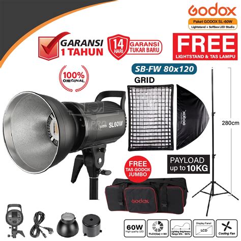 Jual Paket Godox Sl W Sl W Sl W Lightstand Softbox Led