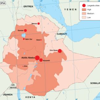 Ethiopia Population Map Eps Illustrator Map Vector Maps