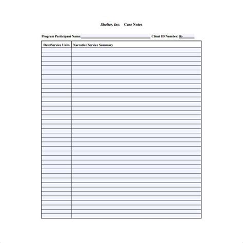 7 Case Notes Templates Free Sample Example Format Download