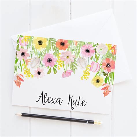 Personalized Stationery Floral Stationery Floral - Etsy