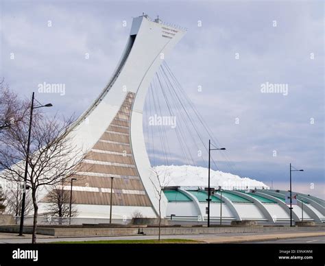 Montreal Tower and Olympic Stadium - Montreal, Canada Stock Photo - Alamy