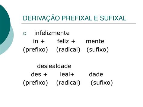 Derivação Prefixal E Sufixal Exemplos De Palavras Novo Exemplo