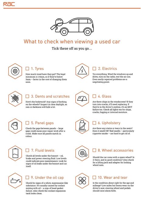 Top 10+ Used Car Checklist