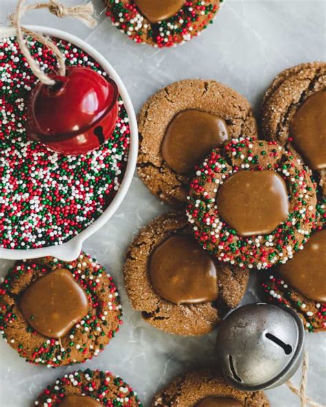 Gingerbread Caramel Thumbprint Cookies Wild Thistle Kitchen