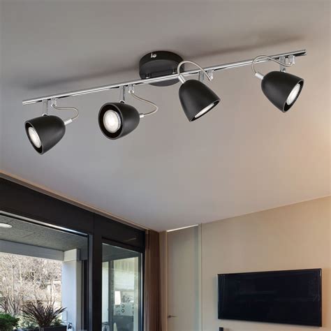 Spot De Plafond Plafonnier Led Orientable Spots Noir Plafonnier Gu