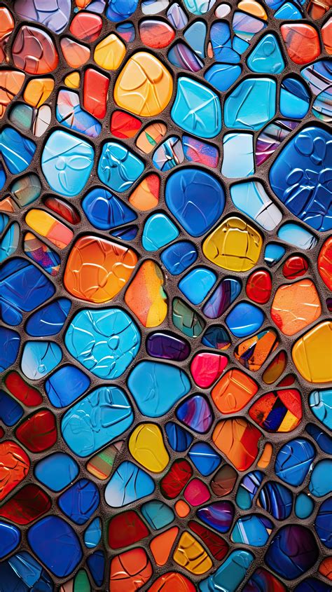 Vibrant Mosaic Tiles Lively Abstract Background Featuring Arrangement