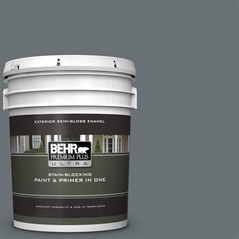 BEHR Premium Plus Ultra 5 Gal MQ5 28 Dawn Gray Semi Gloss Enamel