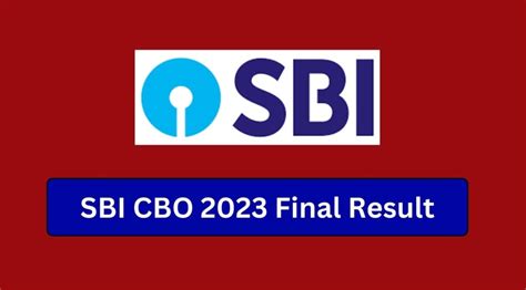 SBI CBO 2023 Final Result Tamilanguide