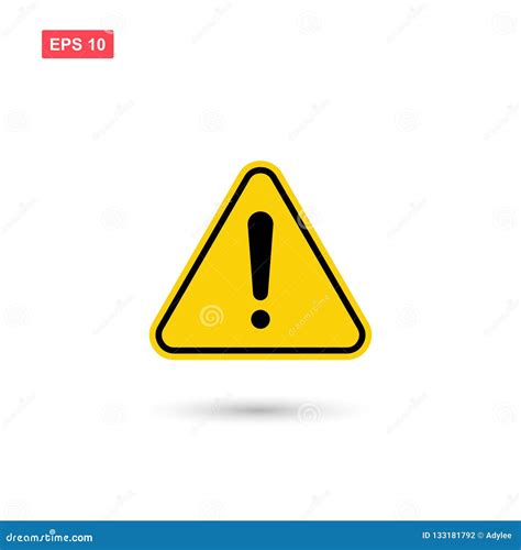 Attantion Yellow Sign Vector Isolated Stock Vector Illustration Of