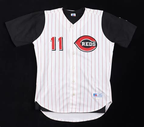 Barry Larkin Signed Reds Jersey Beckett Pristine Auction