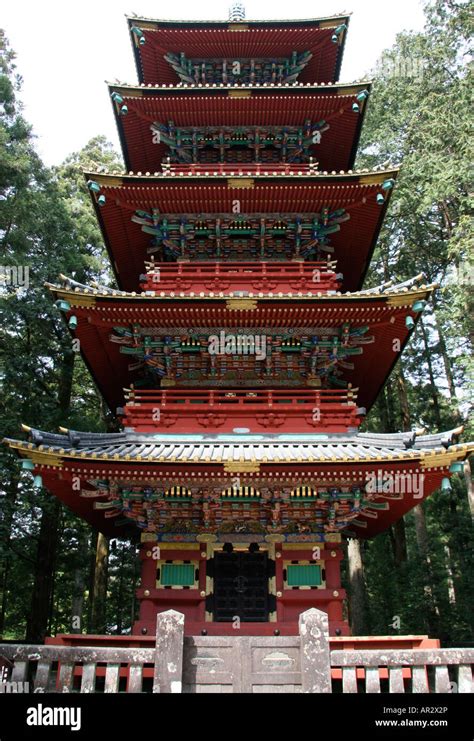 The Pagoda At The Toshogu Shrine Tosho Gu Nikko Japan Stock Photo