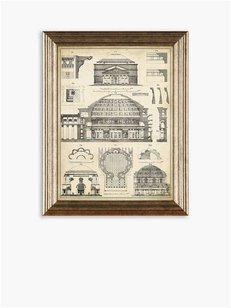 Vintage Architecture Framed Prints Set Of 4 47 X 37cm Blackwhite At