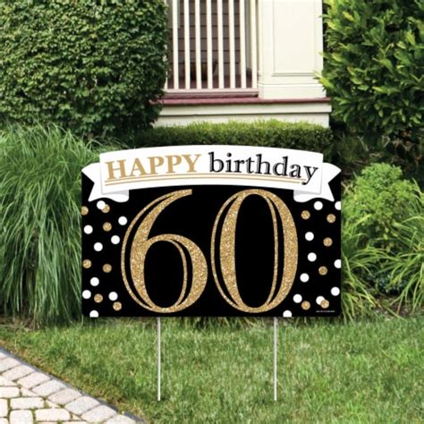 Big Dot Of Happiness Adult 60th Birthday Gold Birthday Yard Sign Lawn