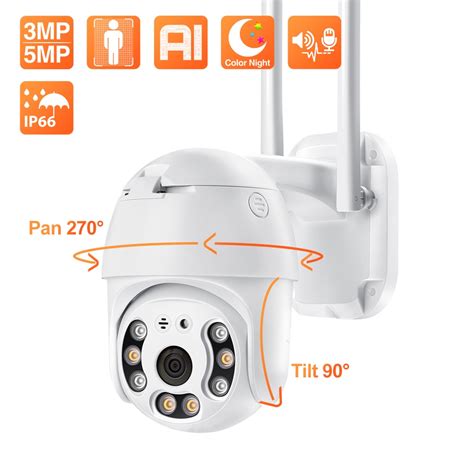 Techage HD 5MP PTZ WiFi IP Camera AI Human Detect 3MP Outdoor