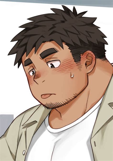 The Big Imageboard Tbib 1boy Bara Blush Cropped Ear Blush From Side Kuro Nezumi Inu Large