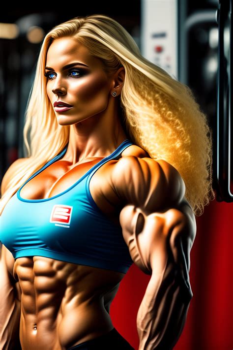 Lexica Blonde Girl Triceps Flexing