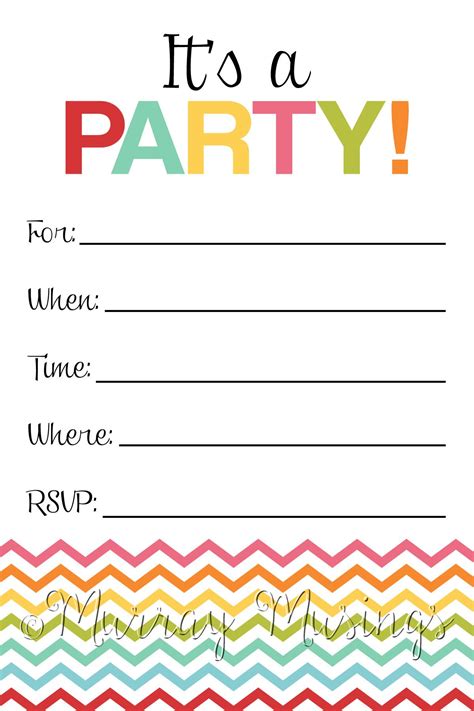 Free Printable Blank Birthday Invitations