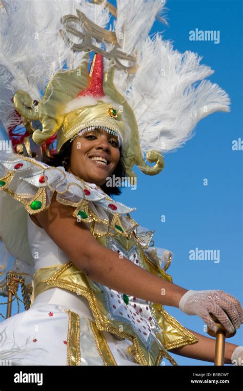 Colourful Costumed Woman Carnival Mindelo Sao Vicente Cape Verde