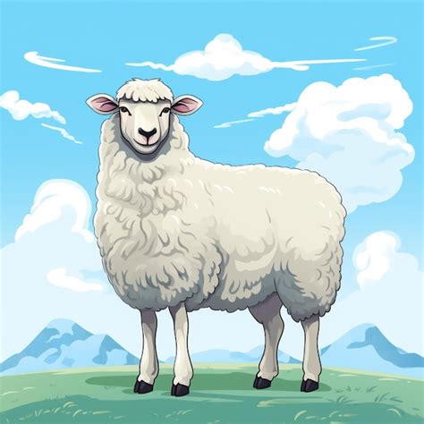 Premium Photo There Is A Sheep Standing On A Grassy Hill With