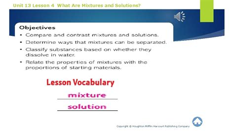 Unit 13 Lesson 4 What Are Mixtures And