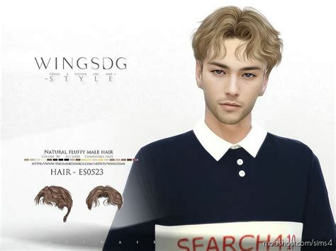 Wings Es Natural Fluffy Male Hair Sims Mod Modshost