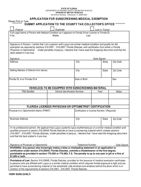 Tint Exemption Florida Fill Out Sign Online DocHub