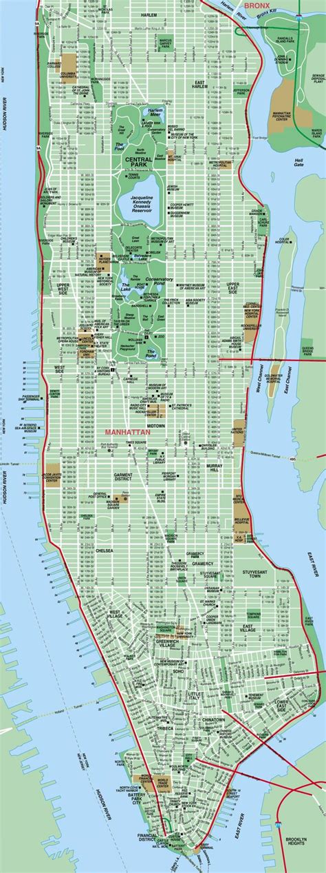 Manhattan map - Detailed map of Manhattan (New York - USA)