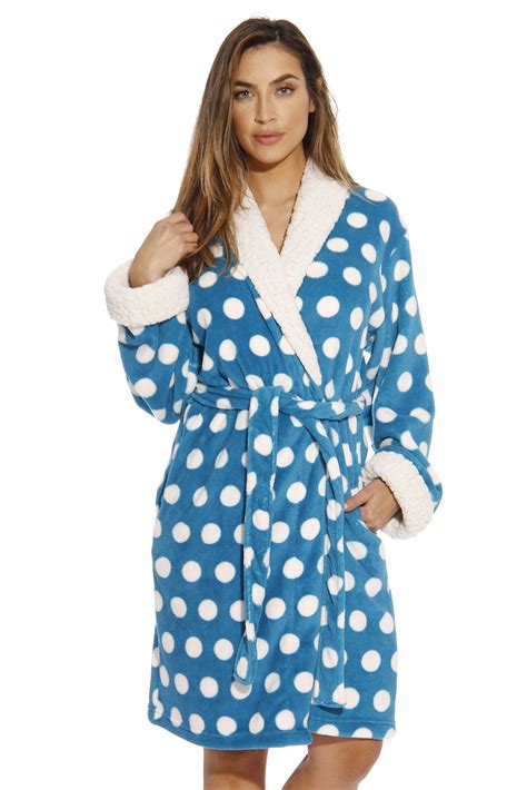 Just Love Polka Dot Kimono Robe Bath Robes For Women Turquoise X